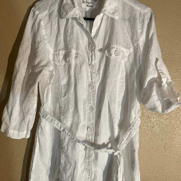 ANDREA 100% linen women's white tunic.  Size 42 EU - Picture 1 of 4